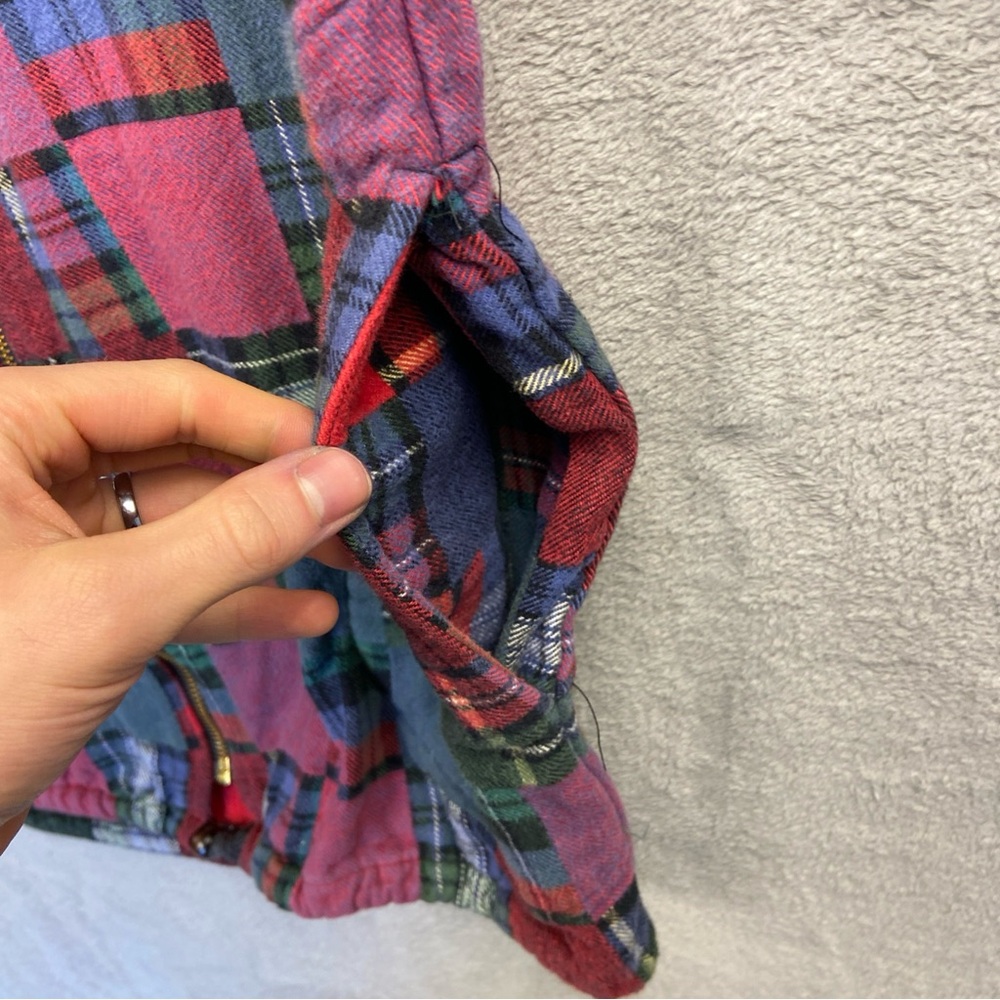 Vintage Vermont Flannel Co Jacket Full Zip Patchwork Granny Square Men’s Small - Picture 7 of 10